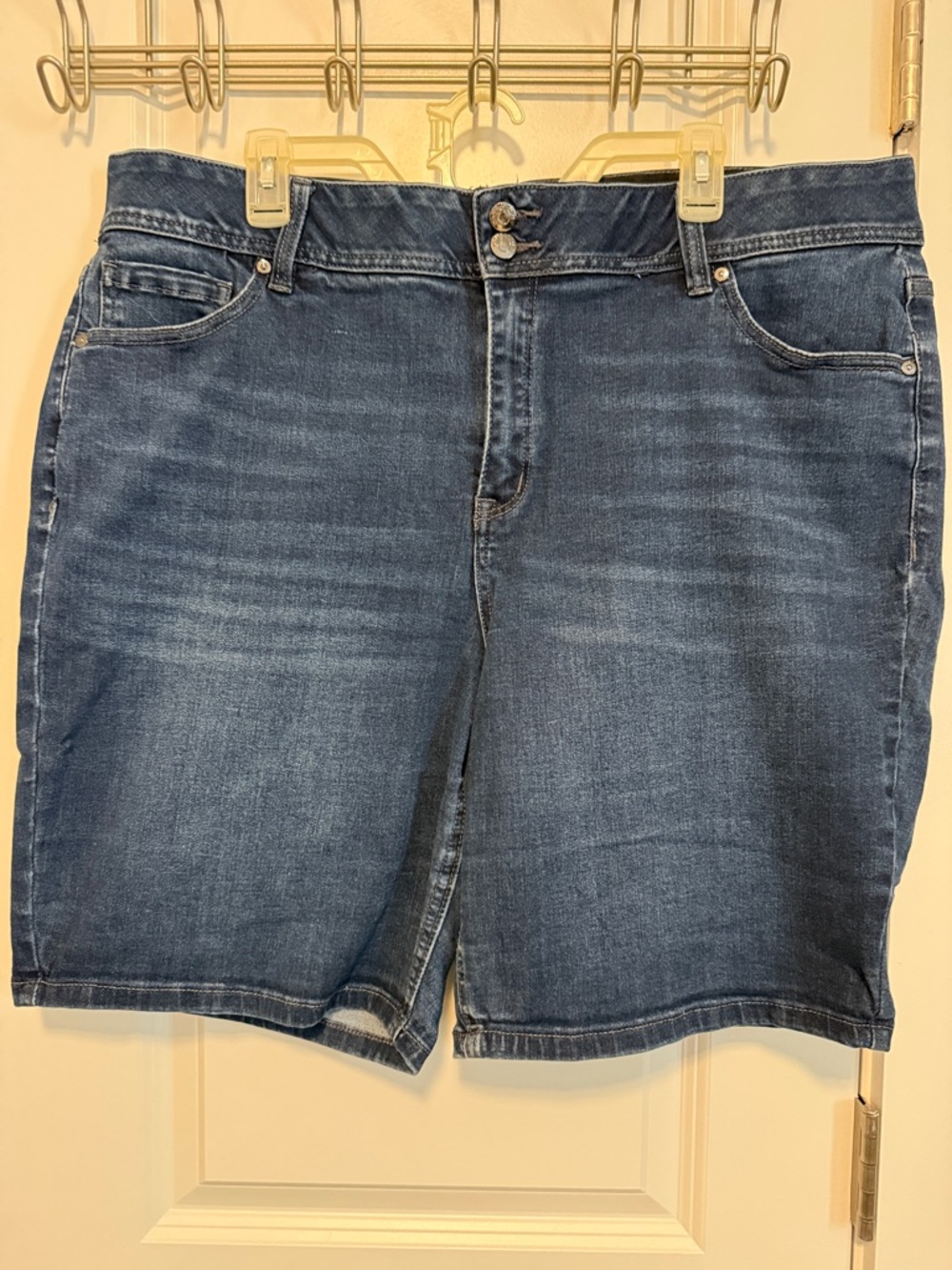Lane Bryant Dark Blue Denim Bermuda Shorts